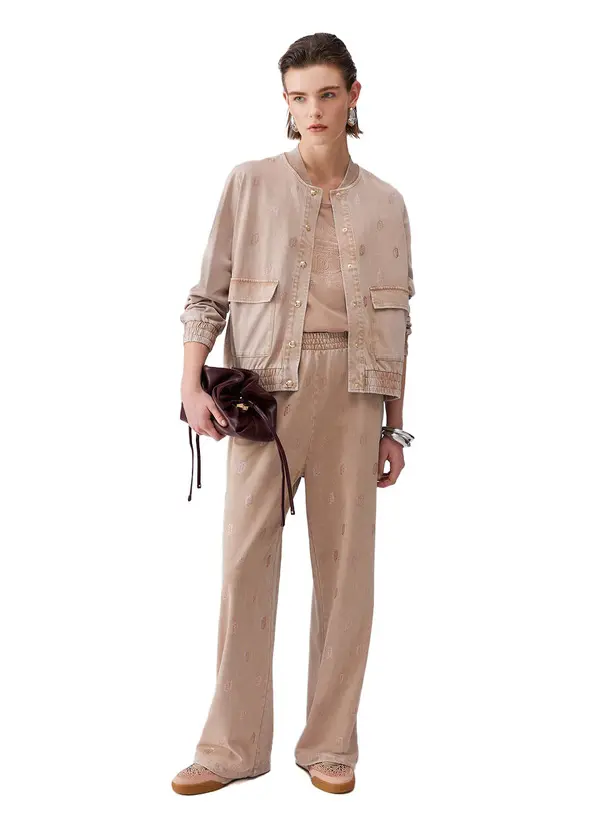 Faded Jersey Jacket with Rhinestones Logos 1 Image