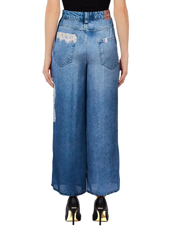 Wide Leg Jeans with Lace Details 2 Image