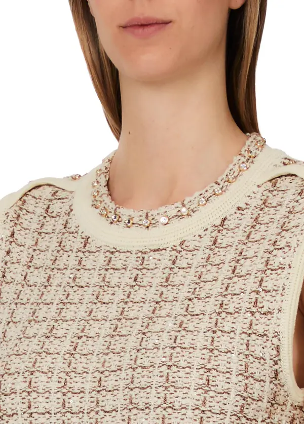 Short Knit Dress with Jacquard Weaves 1 Image