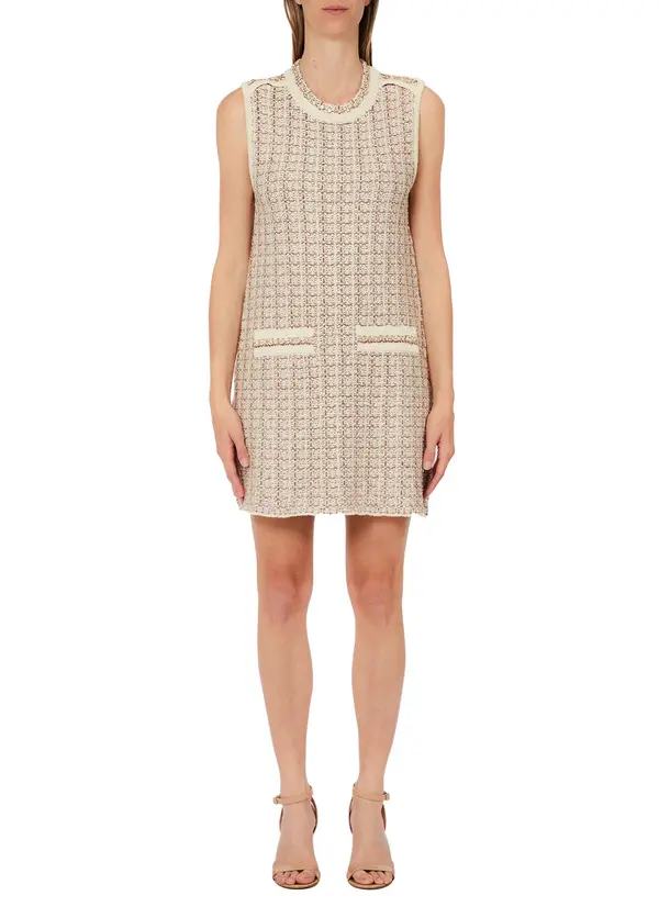 Short Knit Dress with Jacquard Weaves 2 Image