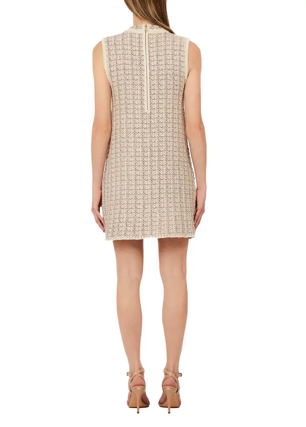 Short Knit Dress with Jacquard Weaves 3 Image