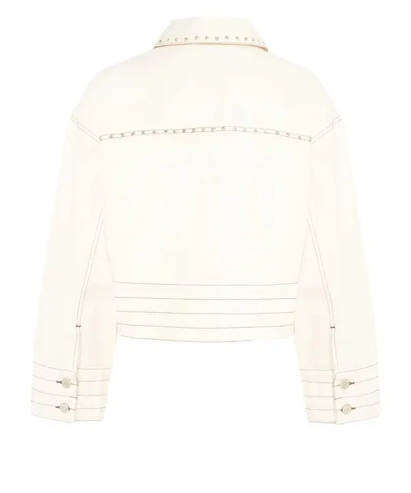 Studded Cropped Denim Jacket 1 Image