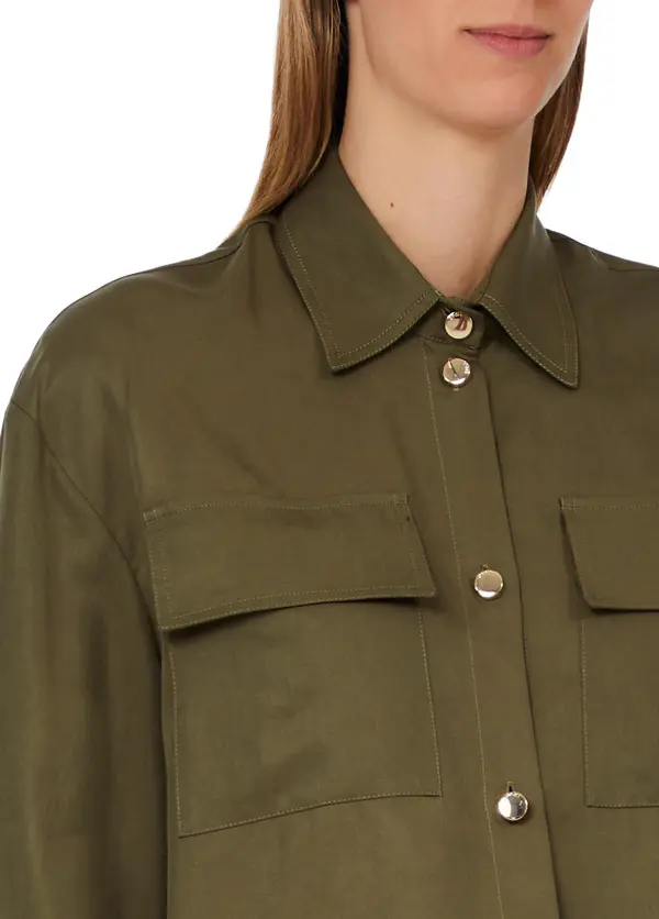 Top-stitched Buttoned Blouse 2 Image