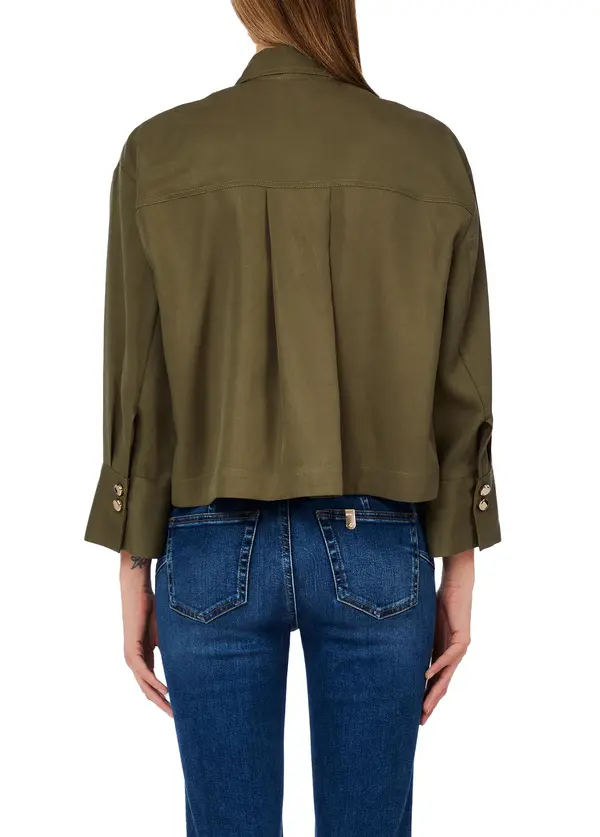 Top-stitched Buttoned Blouse 3 Image