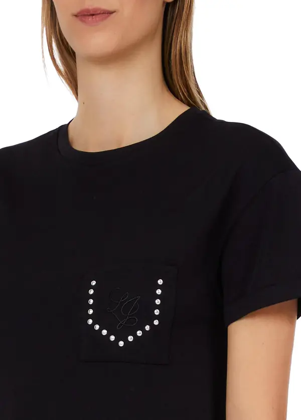 T-Shirt With Jewelled Pocket 1 Image