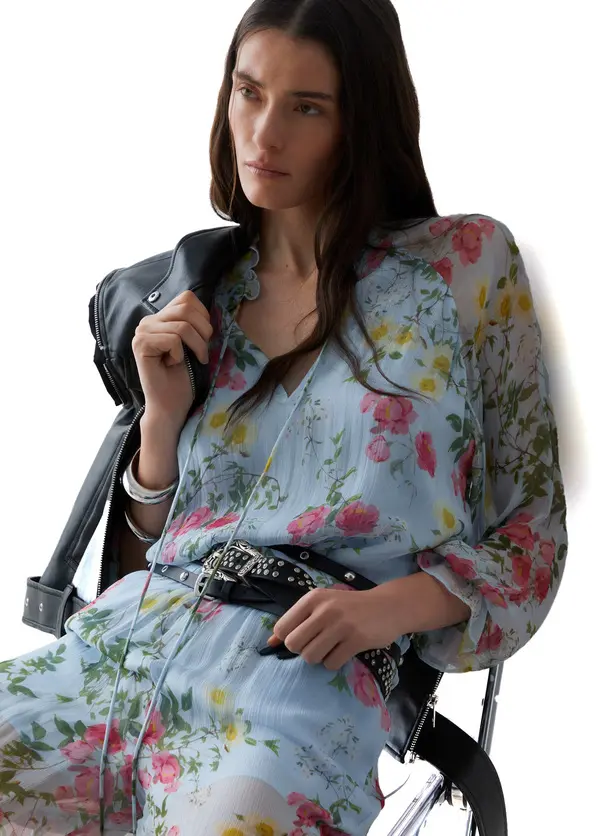 Long sleeves Floral Blouse 2 Image