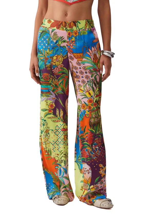Printed Satin Trousers 2 Image