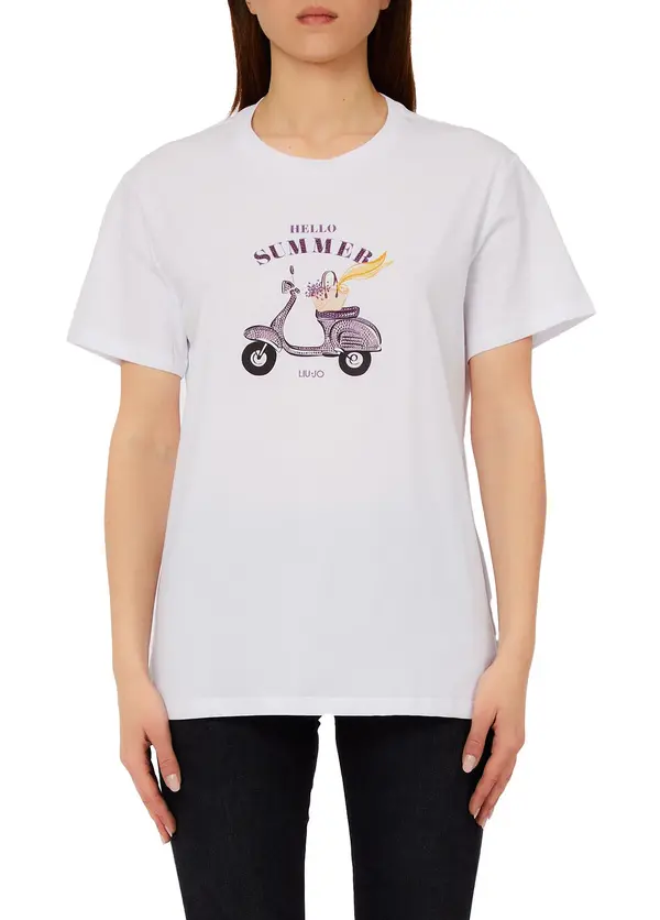 Short Sleeve T-shirt with "Hello Summer" Graphic 3 Image