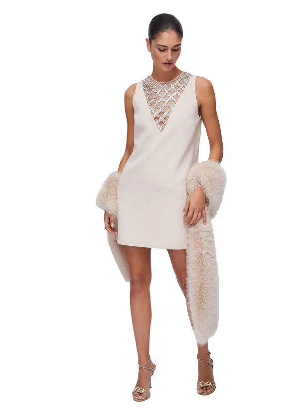Short Dress with Bejewelled Embellishment 1 Image