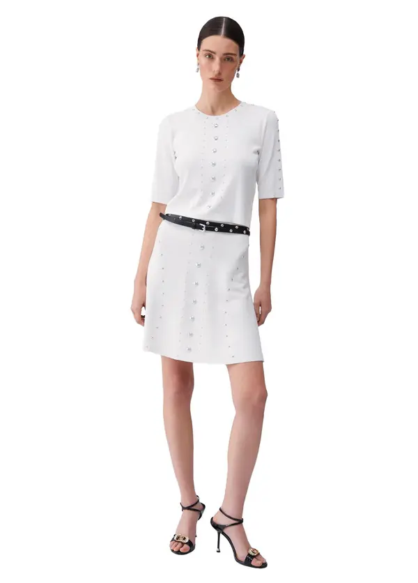 Short Knitted Skirt with Studs 3 Image