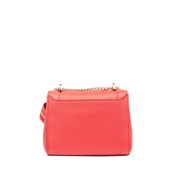 Small Grained Leather Crossbody Bag with Wide Logo Handle -  Kiss Red 3 Image