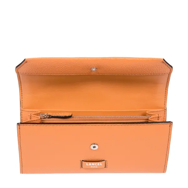 Slim Flap Leather Wallet - Camel 2 Image