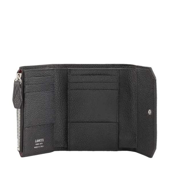 Compact Medium Wallet with Flap - Black  2 Image