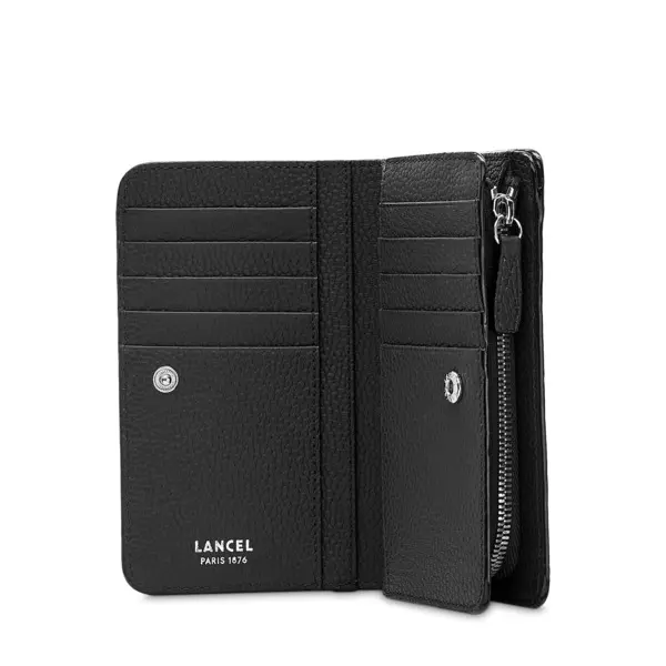 Compact Rectangular Zipped Wallet - Black 2 Image