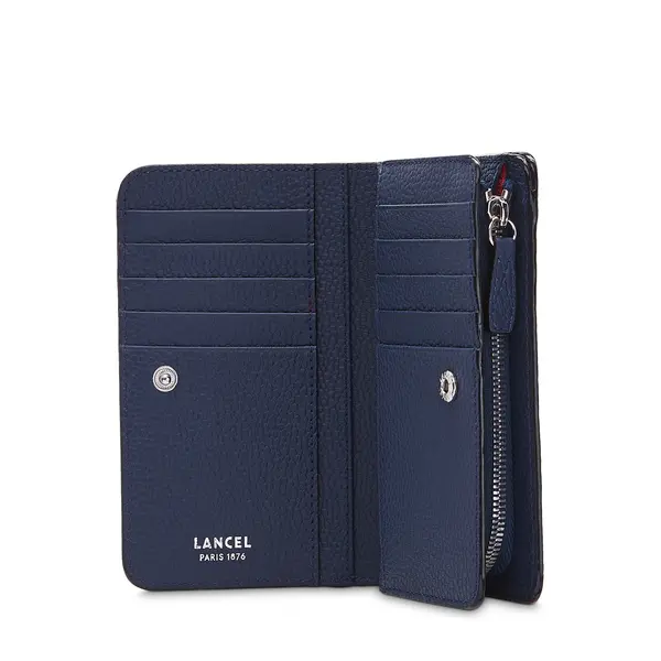 Compact Rectangular Zipped Wallet - Navy 1 Image
