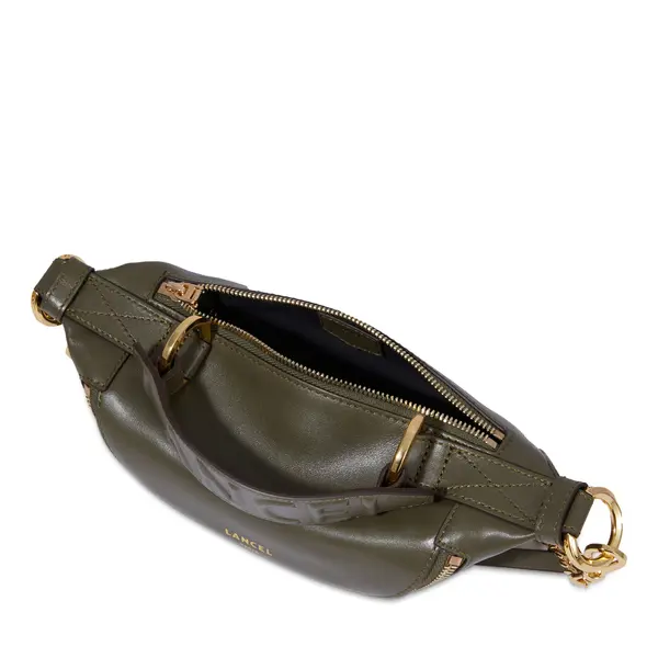 Mini Origami Smooth Leather Crossbody Bag - Dark Khaki 1 Image