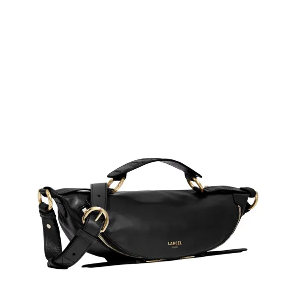 Mini Origami Smooth Leather Crossbody Bag - Black 4 Image