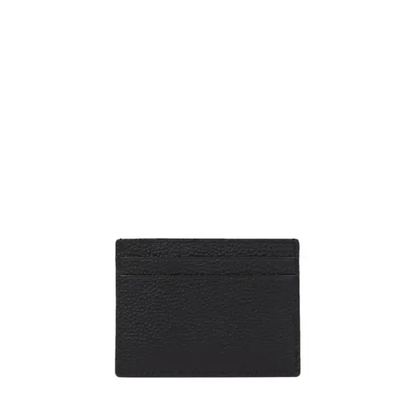 Black Grained Leather Card Holder 1 Image