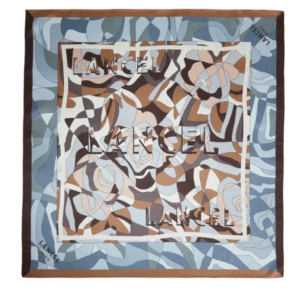 Puzzle Motif Square Silk Scarf 90X90cm 2 Image