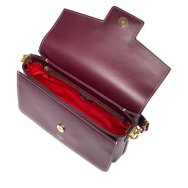 Medium Smooth Cowhide Leather Flap Shoulder Bag 2 Image