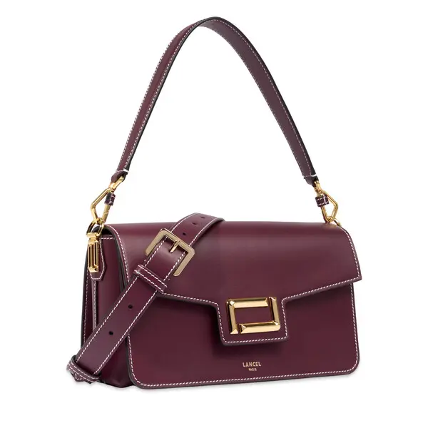 Medium Smooth Cowhide Leather Flap Shoulder Bag 3 Image