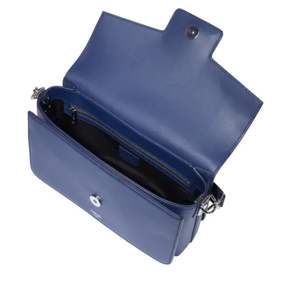 Marine Medium Smooth Cowhide Leather Flap Shoulder Bag 2 Image