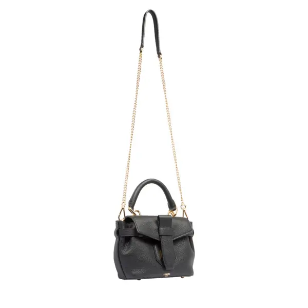 Black Grained Leather Mini Handbag 2 Image