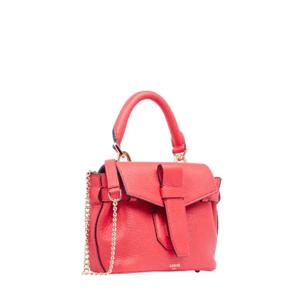 Red Grained Leather Mini Handbag 1 Image