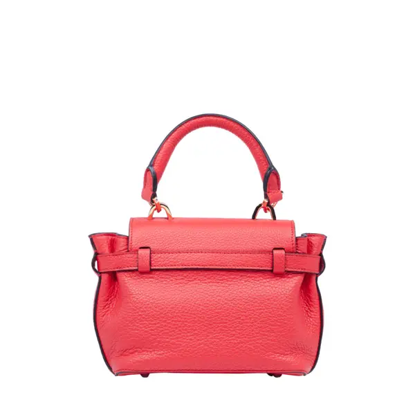 Red Grained Leather Mini Handbag 2 Image