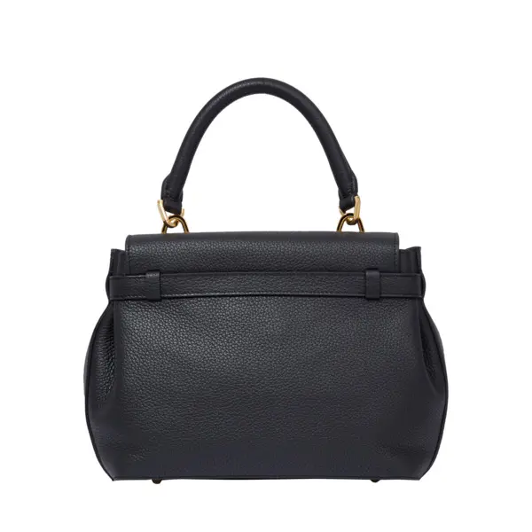 Black Grained Leather Small Handbag 2 Image