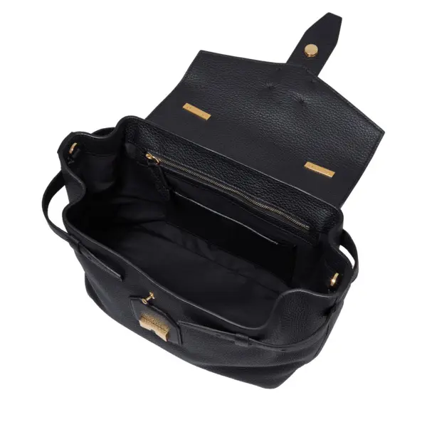 Black Grained Leather Small Handbag 3 Image