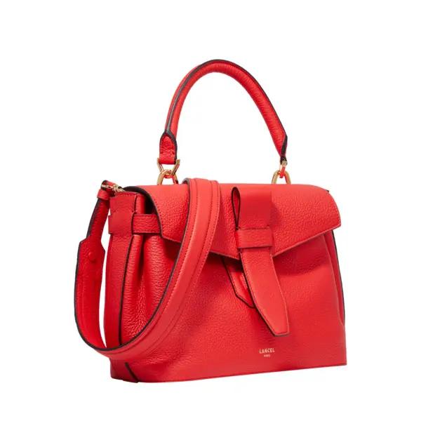 Red Grained Leather Small Handbag 1 Image