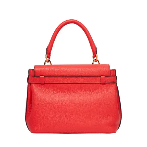Red Grained Leather Small Handbag 2 Image