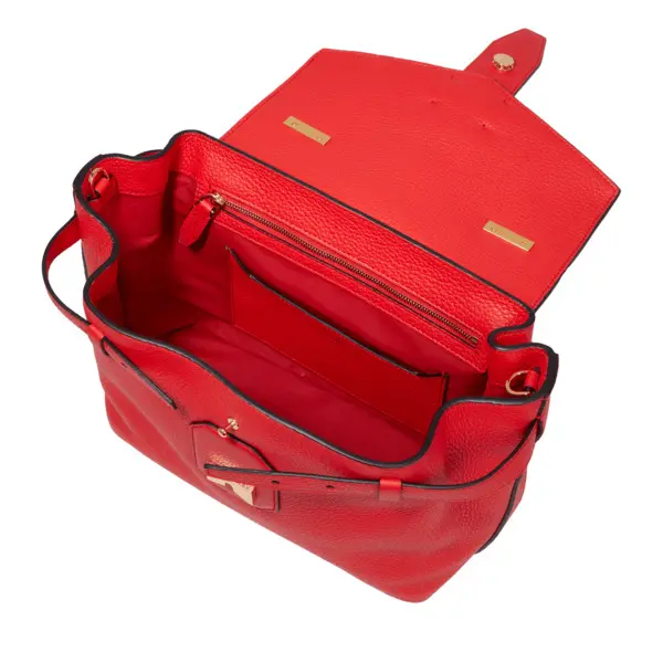 Red Grained Leather Small Handbag 3 Image