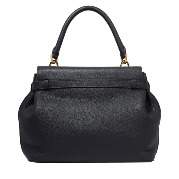 Black Grained Leather Medium Handbag 1 Image