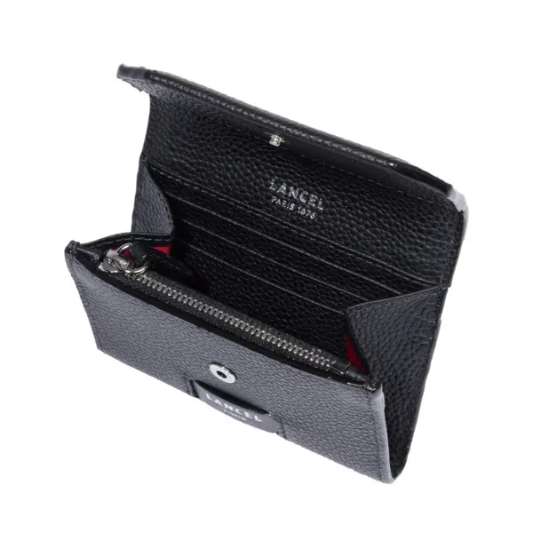 Grained Leather Mini Flap Wallet 3 Image