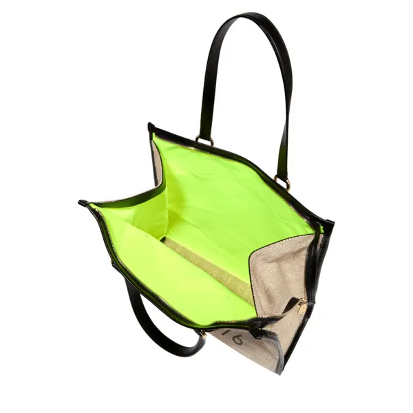 Natural Black Large Logo Print Tote Bag 2 Image