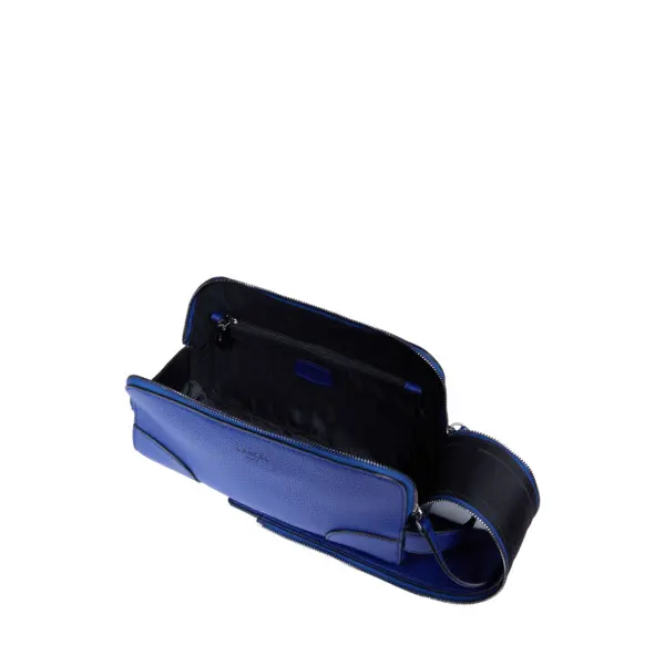 Ink Blue Leather Toilet Pouch Bag 2 Image