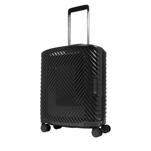 Black Polycarbonate Cabin Suitcase with Textile lining 2 Image