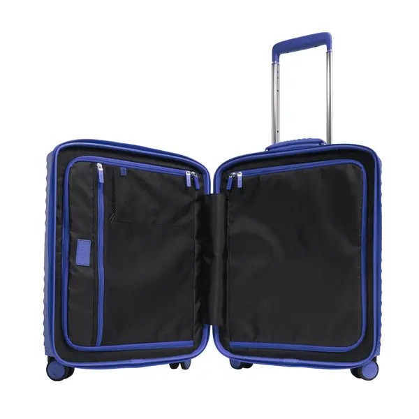 Navy Polycarbonate Cabin Suitcase with Textile lining 2 Image