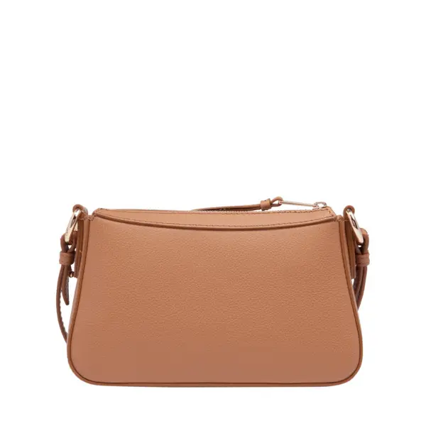 Camel Pebbled Leather Shoulder Bag 1 Image