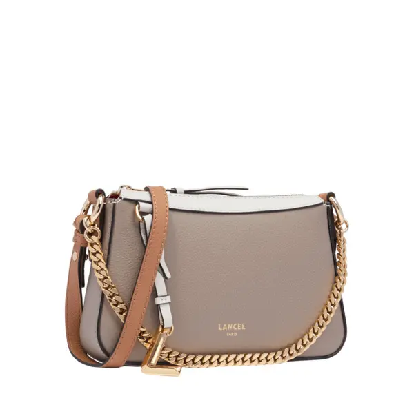 Dual Color Leather Shoulder Bag 2 Image