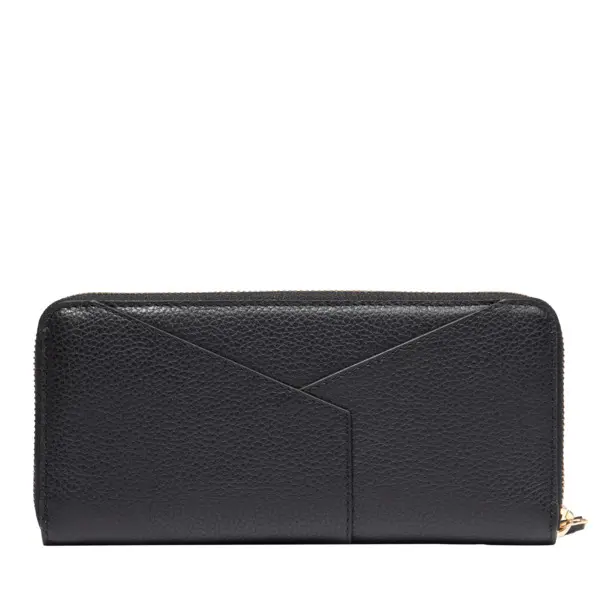 Black Enveloppe Zip Rectangular Wallet 1 Image