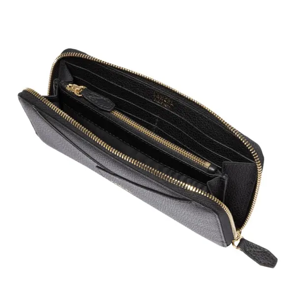 Black Enveloppe Zip Rectangular Wallet 2 Image