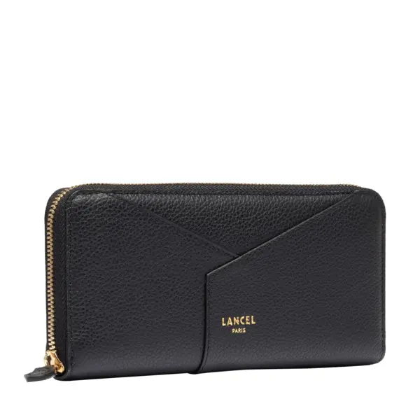 Black Enveloppe Zip Rectangular Wallet 3 Image
