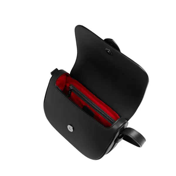 Black Sienna Flap-detail Leather Crossbody Bag 4 Image