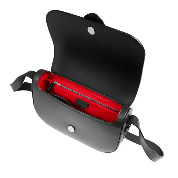 Black Sienna Medium Flap-detail Leather Crossbody Bag 3 Image