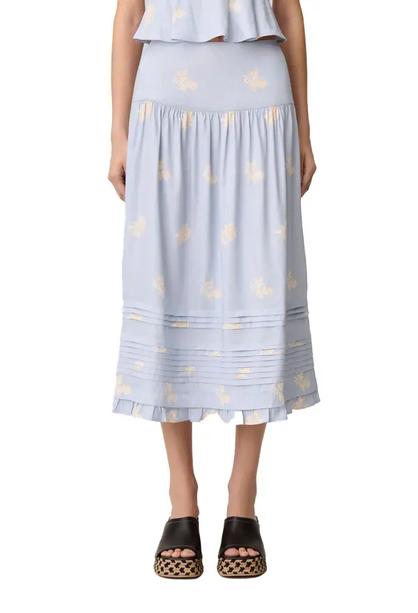 Flared Floral Midi Skirt 1 Image