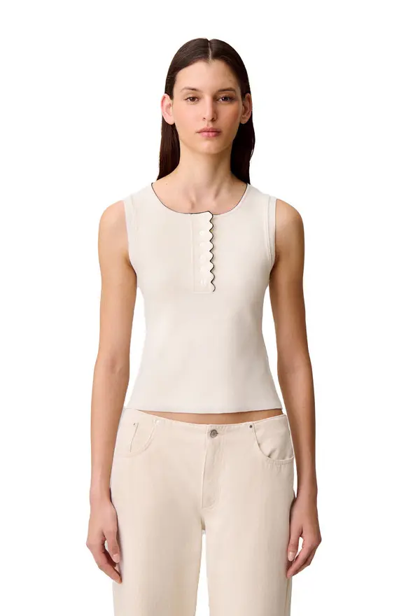 Fitted Sleeeveless Knit Top 3 Image