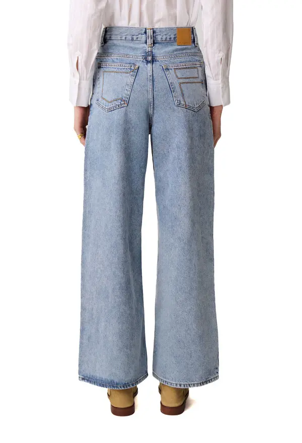 Wide-Leg Denim Jeans 1 Image